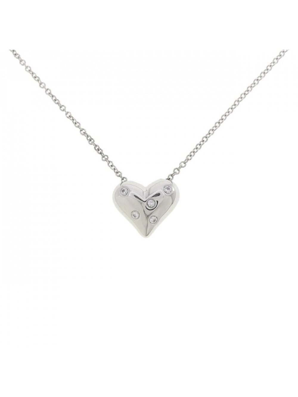 Tiffany & Co Dots Pinched Heart Necklace